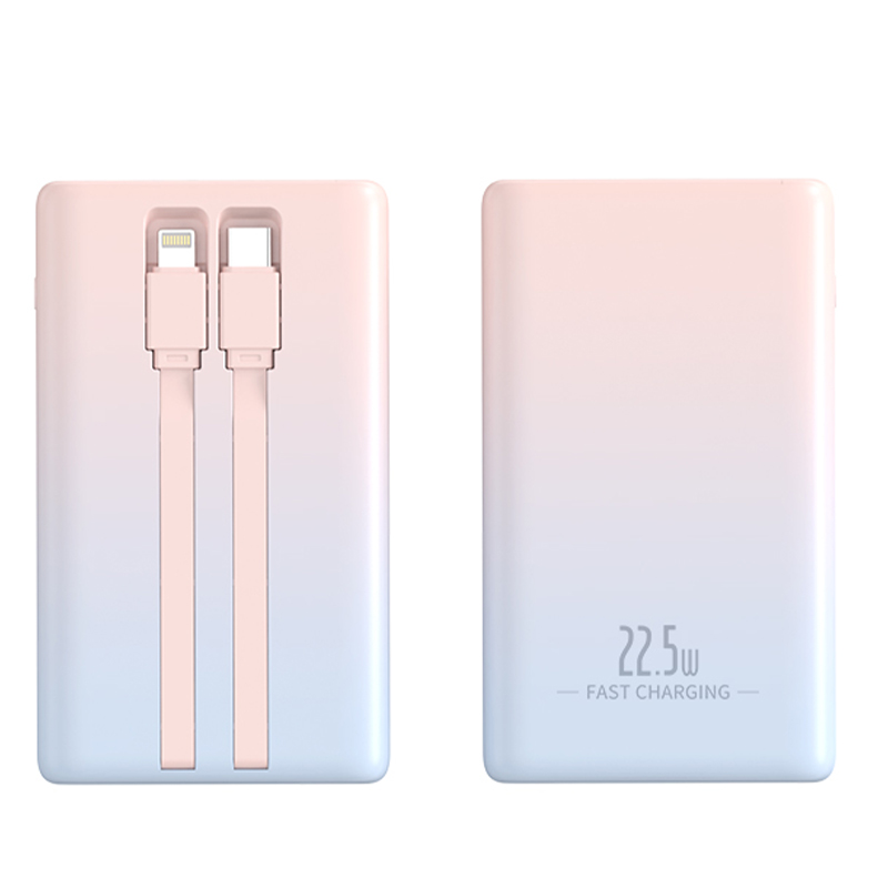 High Appearance Intelligent Digital Display Power Bank with Built-in Cable