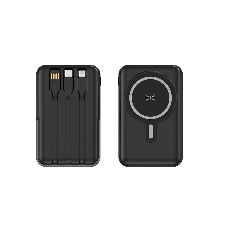 Magnetic Wireless Charging Power Banks Built-in Cable and Holder