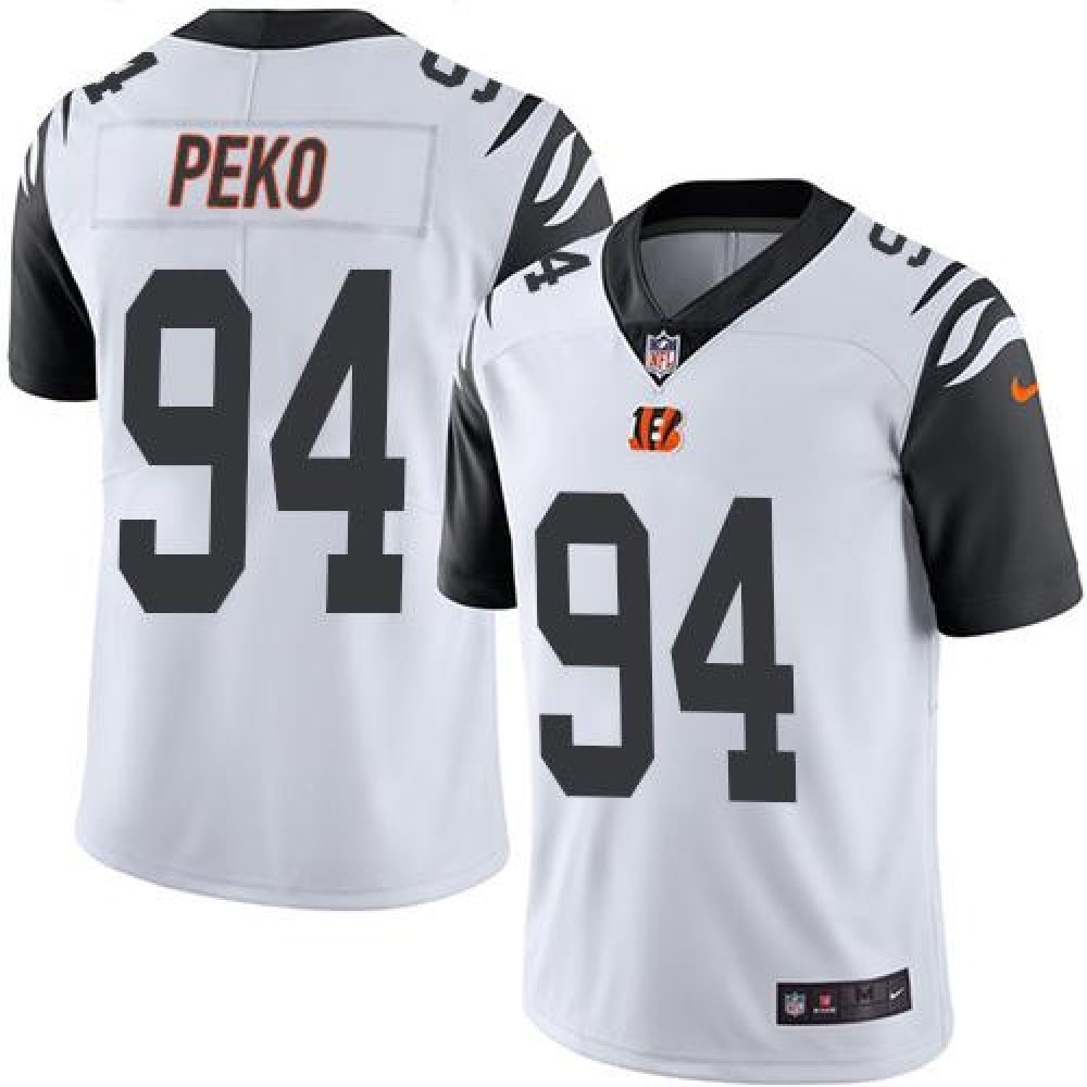 Bengals #94 Domata Peko White Men's Stitched NFL Limited Rush Jersey