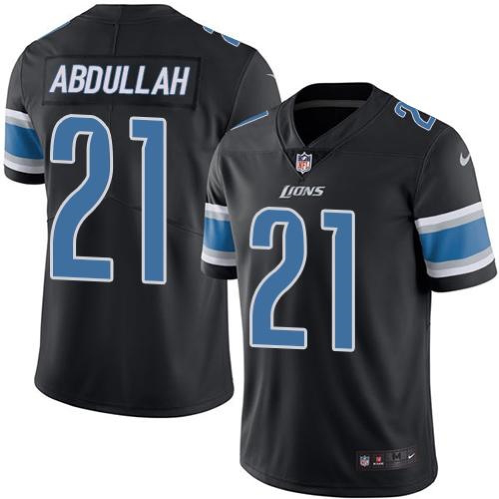Lions #21 Ameer Abdullah Black Men's Stitched NFL Limited Rush Jersey