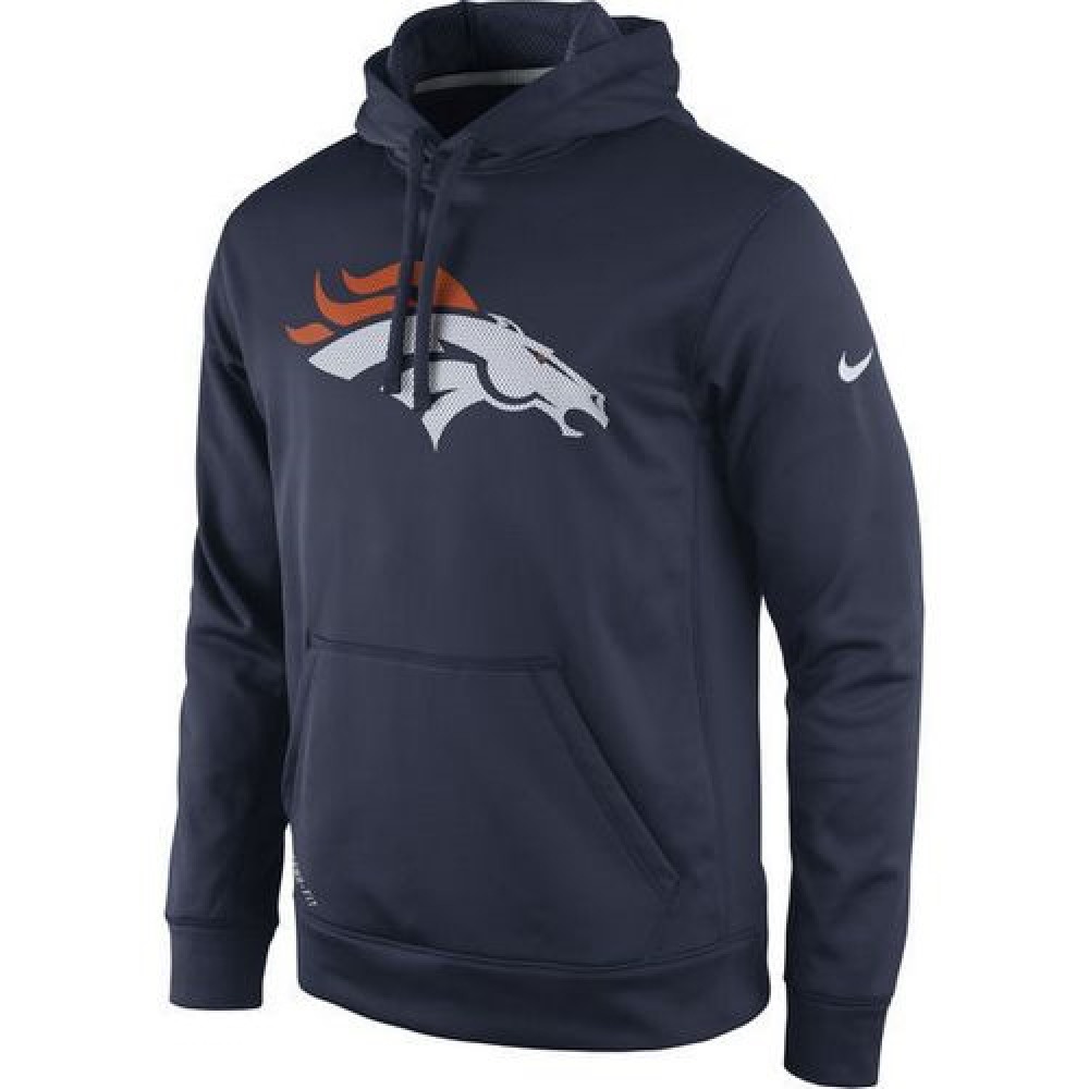 Men's Denver BroncosNavy Practice Performance Pullover Hoodie
