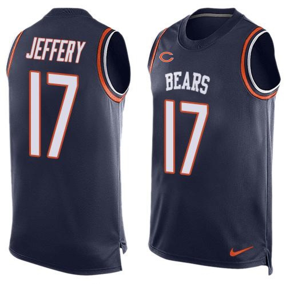 Bears #17 Alshon Jeffery Navy Blue Team Color Men's Stitched NFL Limited Tank Top Jersey