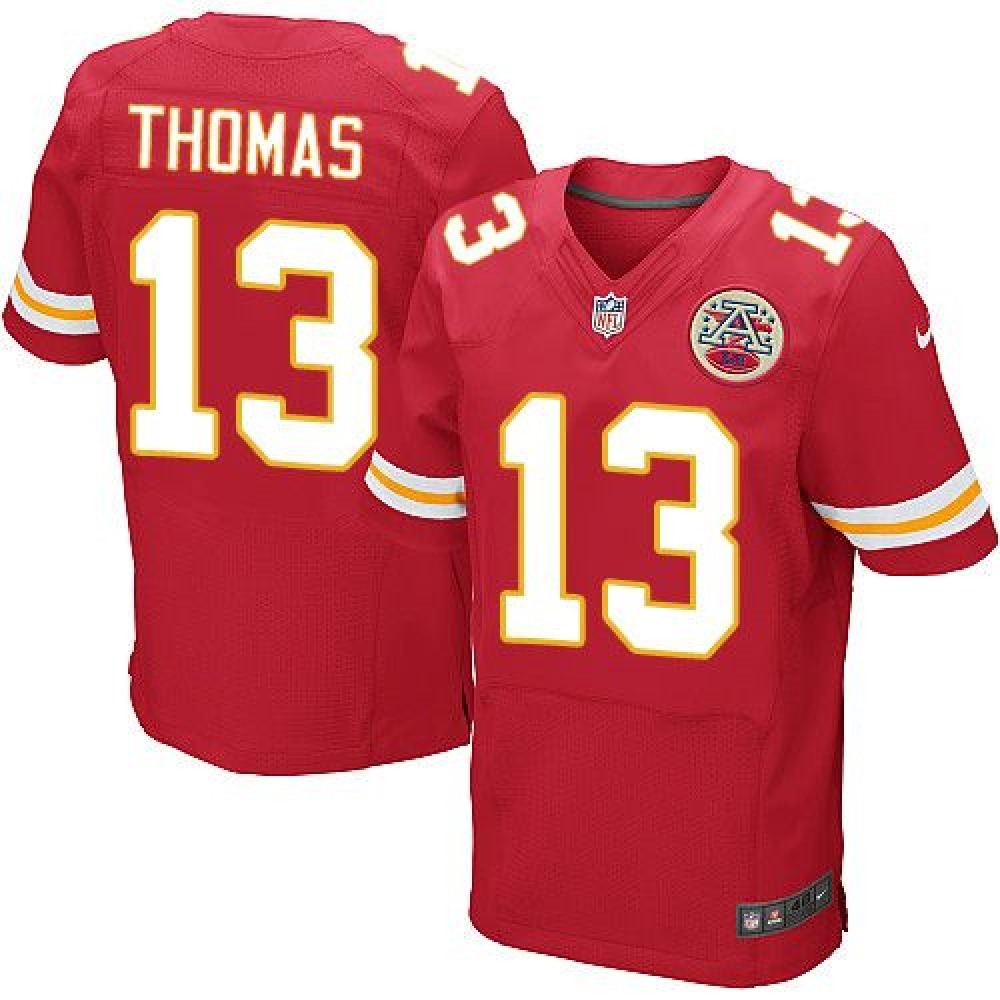 Chiefs #13 De'Anthony Thomas Red Team Color Men's Stitched NFL Elite Jersey