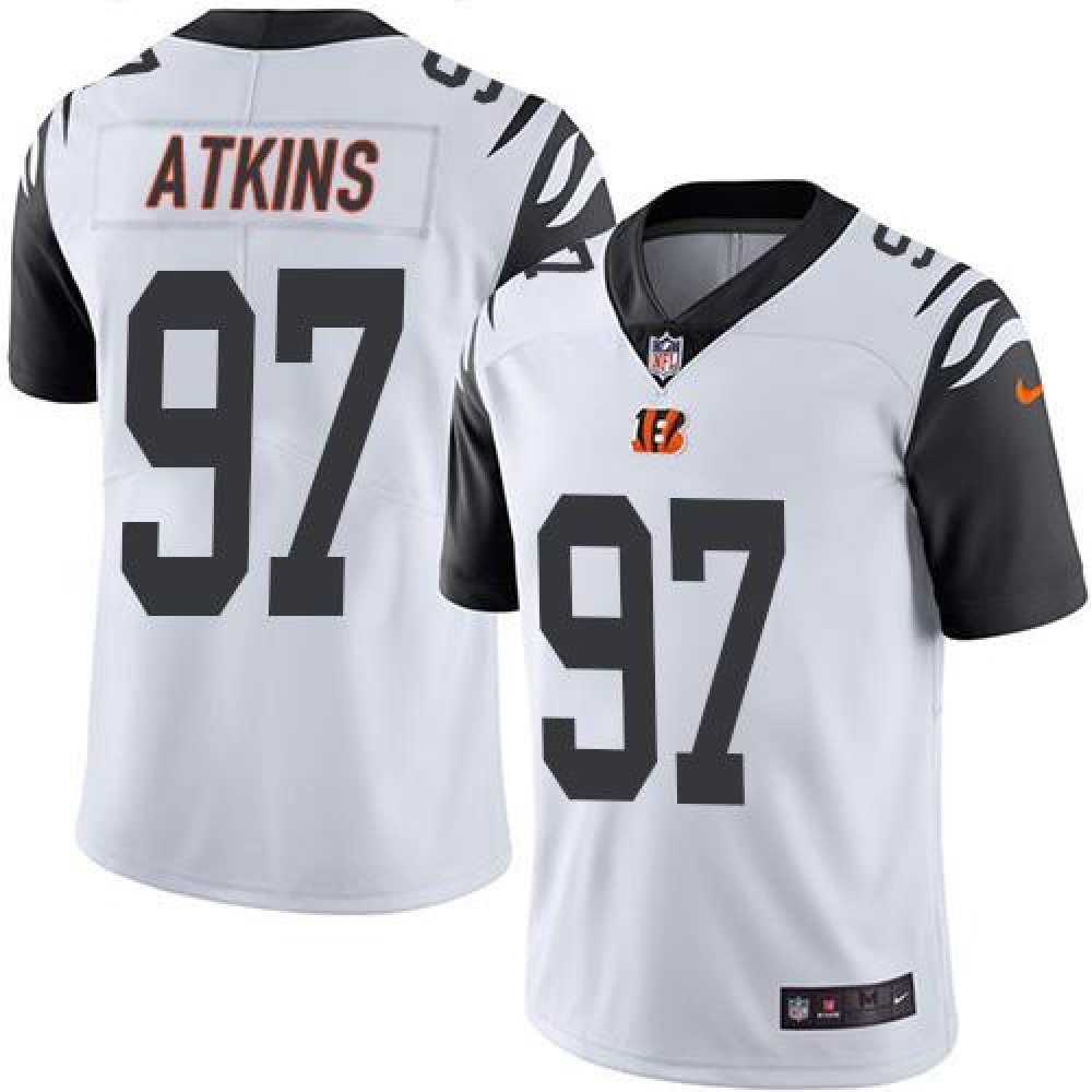 Bengals #97 Geno Atkins White Youth Stitched NFL Limited Rush Jersey