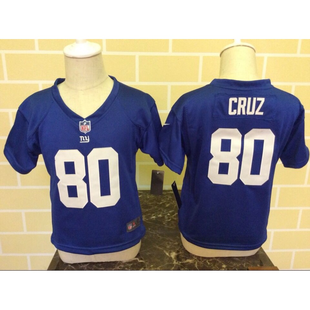 ToddlerNew York Giants #80 Victor Cruz Blue Stitched NFL Jersey
