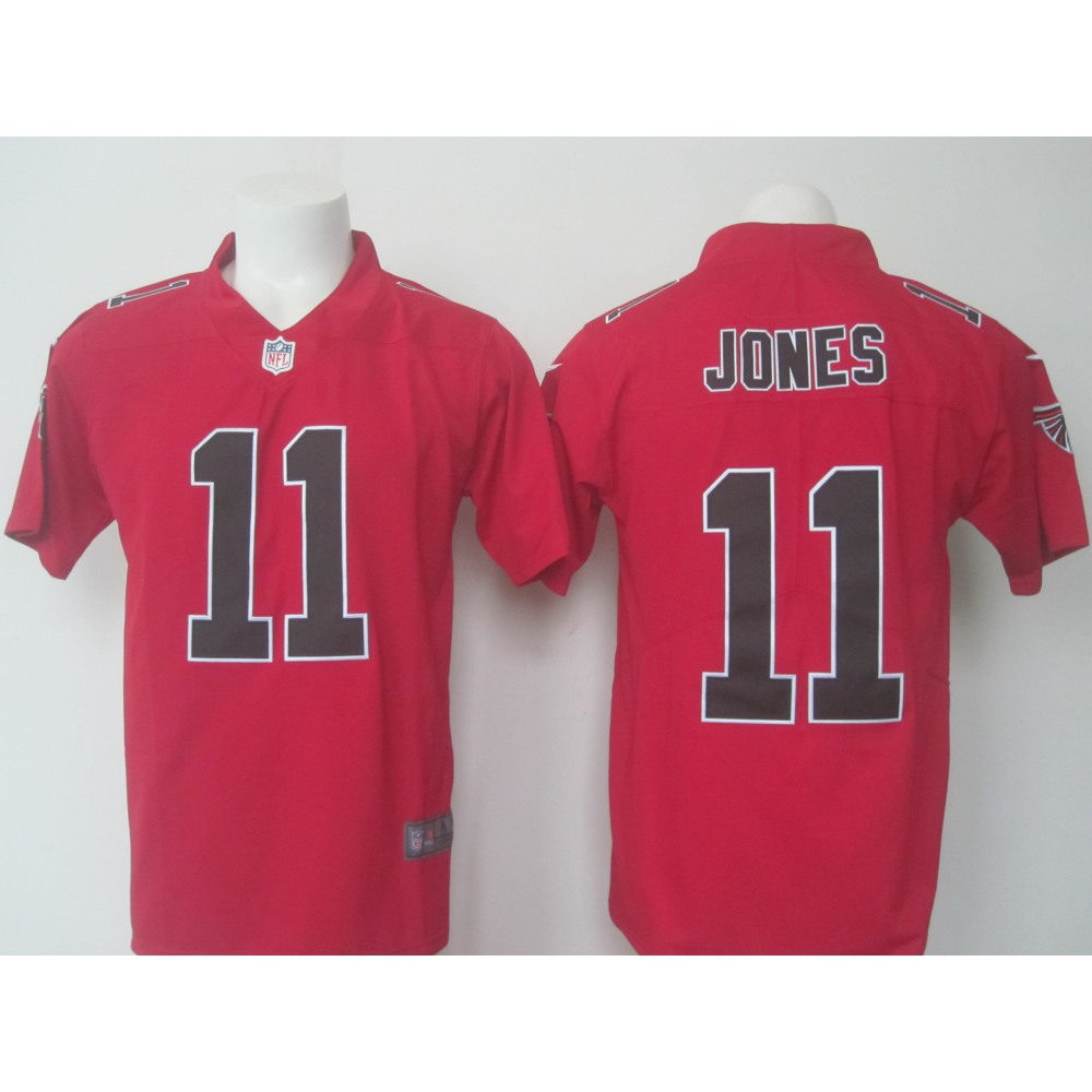 Men'sFalcons #11 Julio Jones Red Limited Rush Stitched NFL Jersey