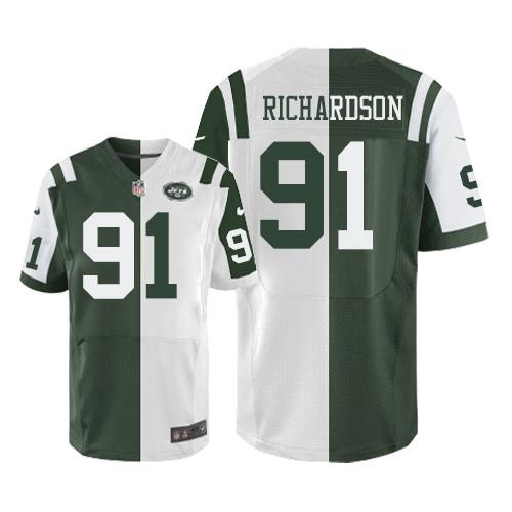 Jets #91 Sheldon Richardson Green/White Men's Stitched NFL Elite Split Jersey