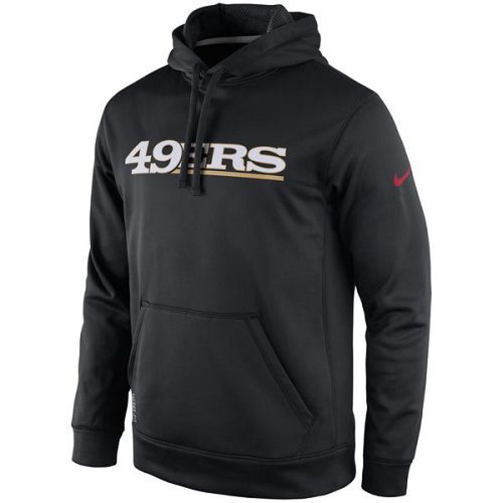 Men's San Francisco 49ersBlack KO Wordmark Essential Performance Hoodie