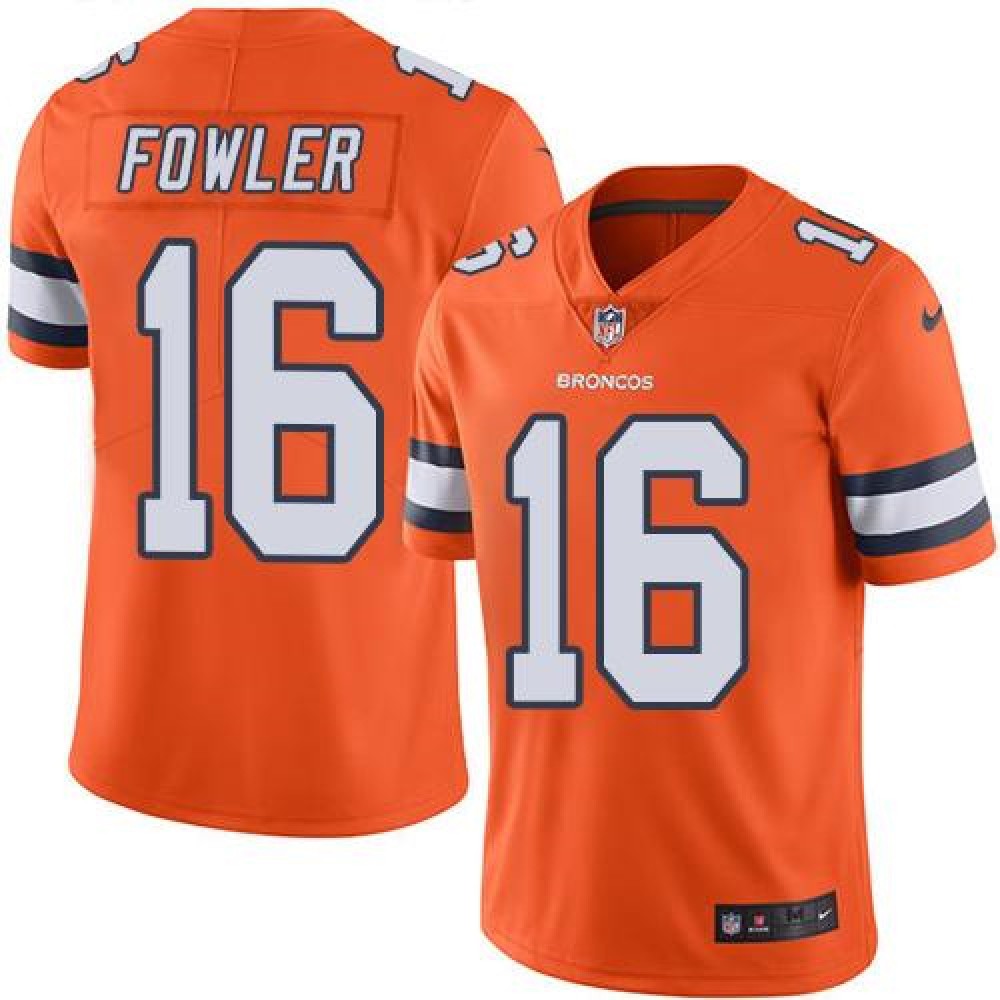Broncos #16 Bennie Fowler Orange Men's Stitched NFL Limited Rush Jersey
