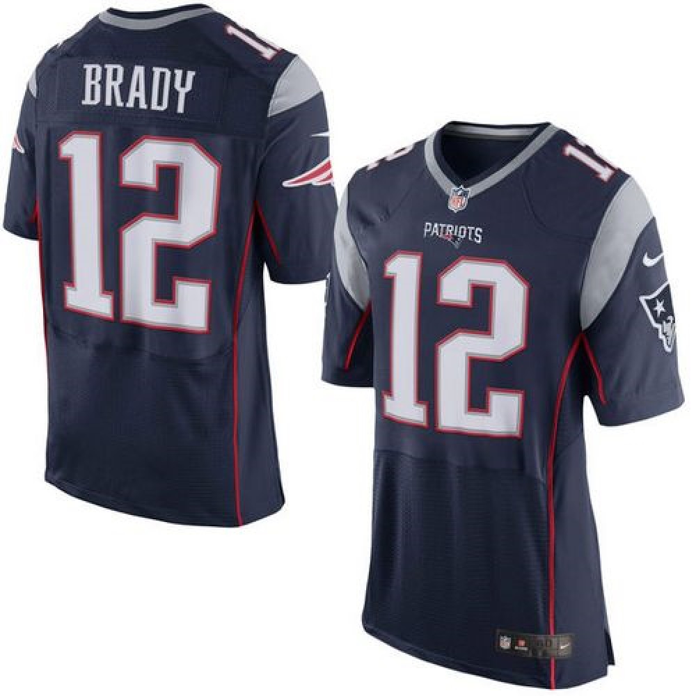 Patriots #12 Tom Brady Navy Blue Team Color Men's Stitched NFL New Elite Jersey