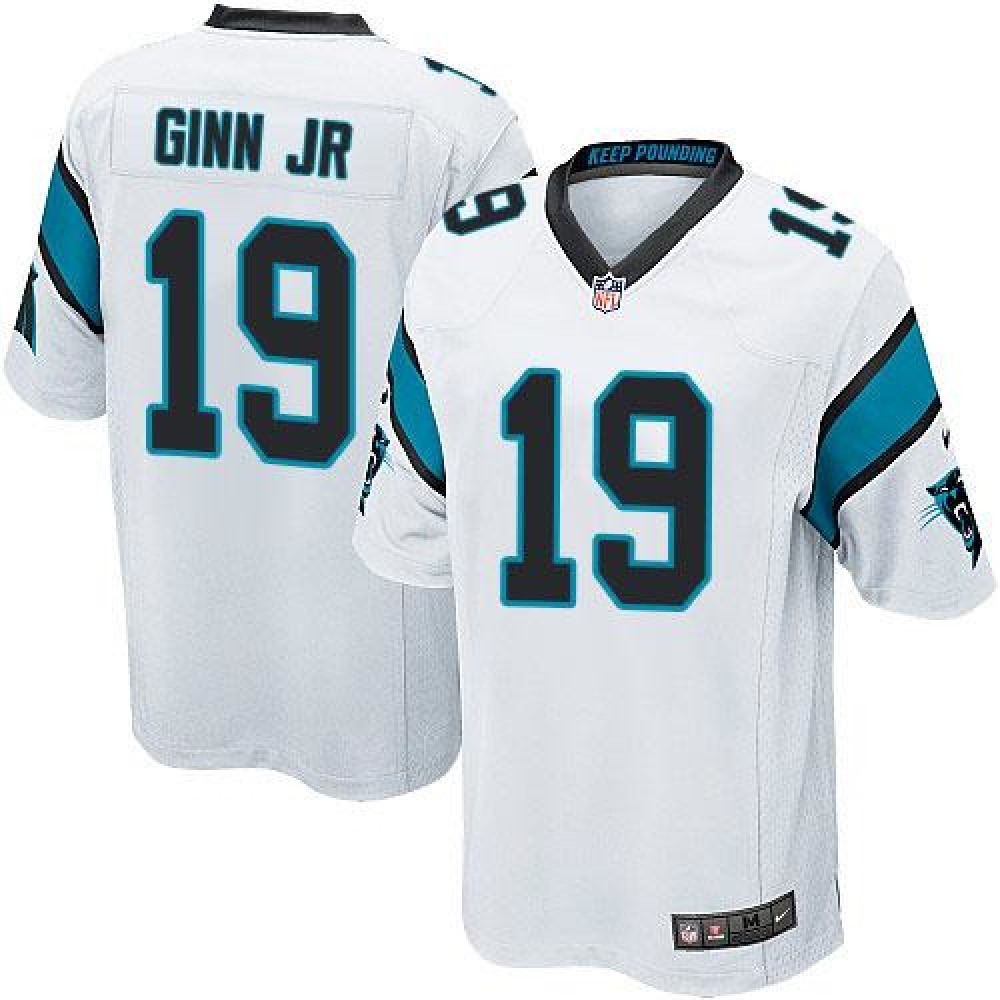 Panthers #19 Ted Ginn Jr White Youth Stitched NFL Elite Jersey