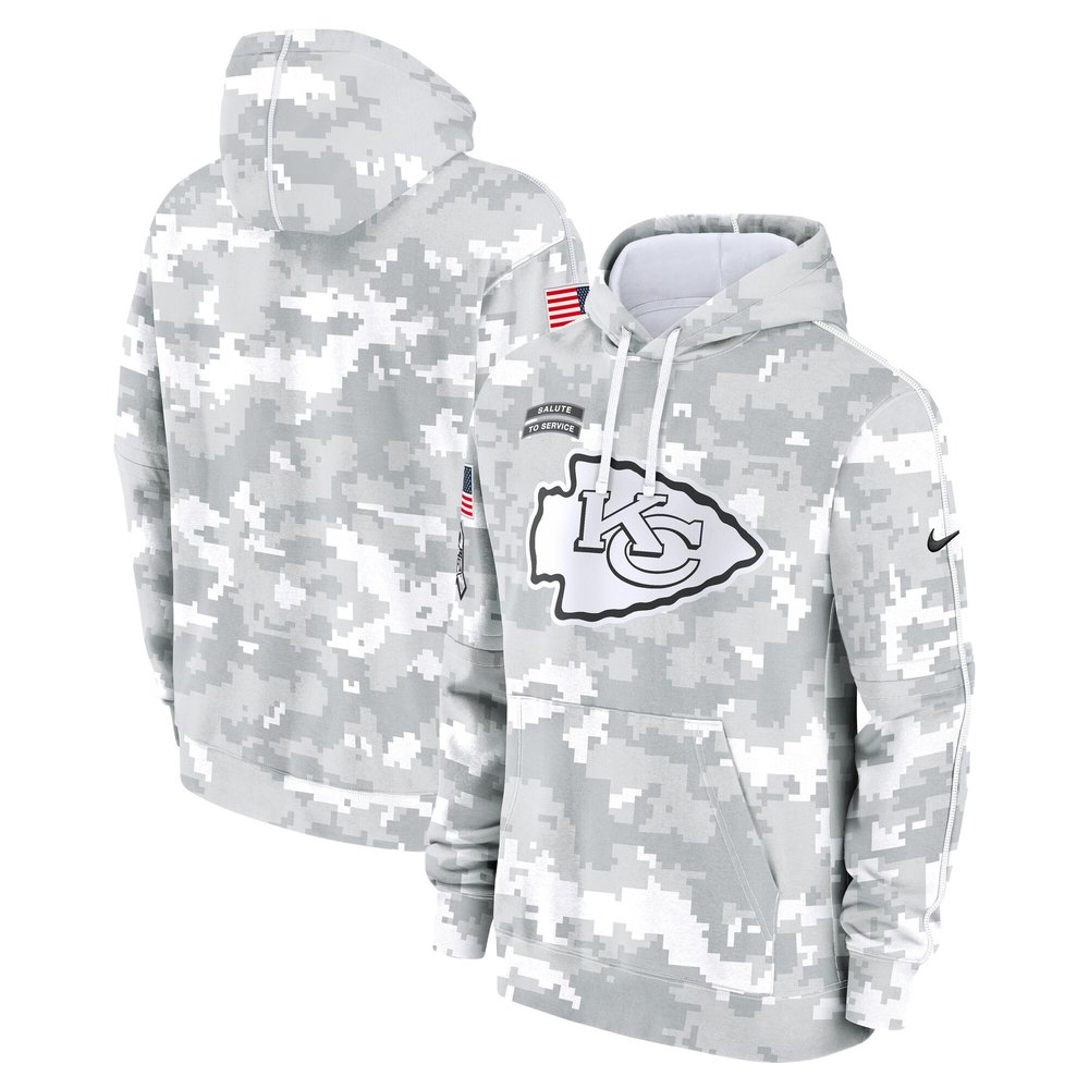 Men's Kansas City ChiefsArctic Camo 2024 Salute to Service Club Fleece Pullover Hoodie