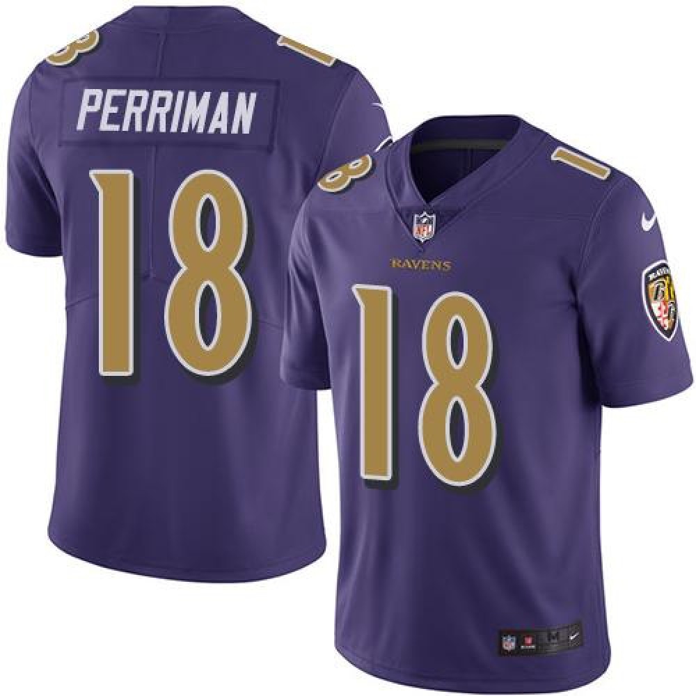 Ravens #18 Breshad Perriman Purple Youth Stitched NFL Limited Rush Jersey