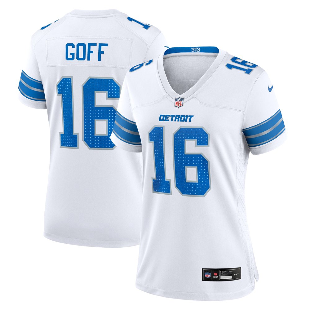 Women's Detroit Lions #16 Jared GoffWhite Game Jersey