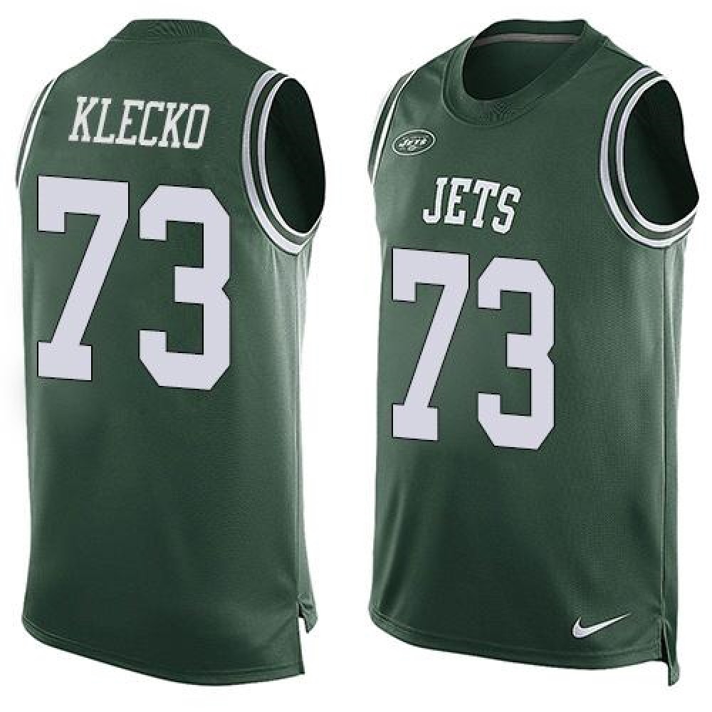 Jets #73 Joe Klecko Green Team Color Men's Stitched NFL Limited Tank Top Jersey