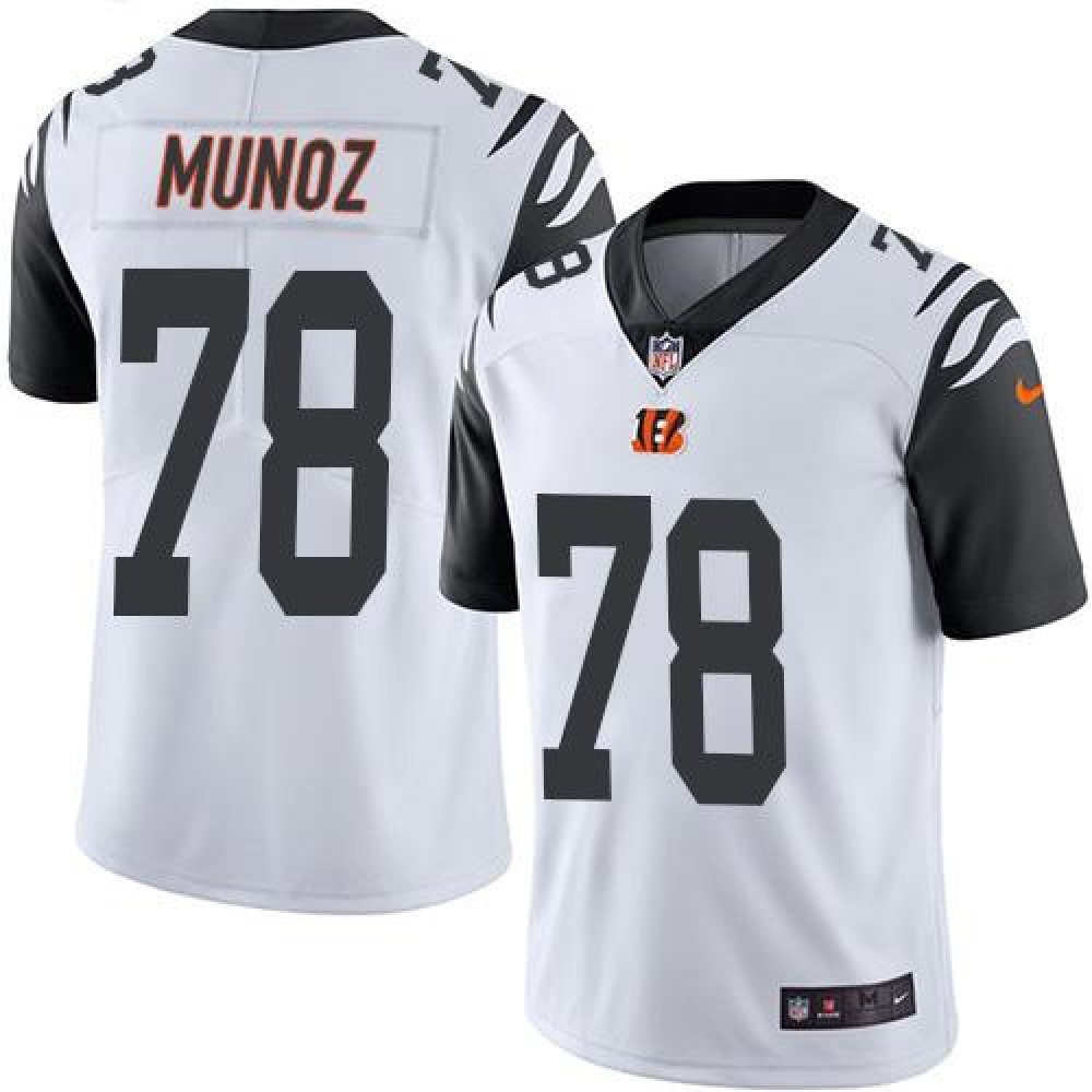 Bengals #78 Anthony Munoz White Men's Stitched NFL Limited Rush Jersey