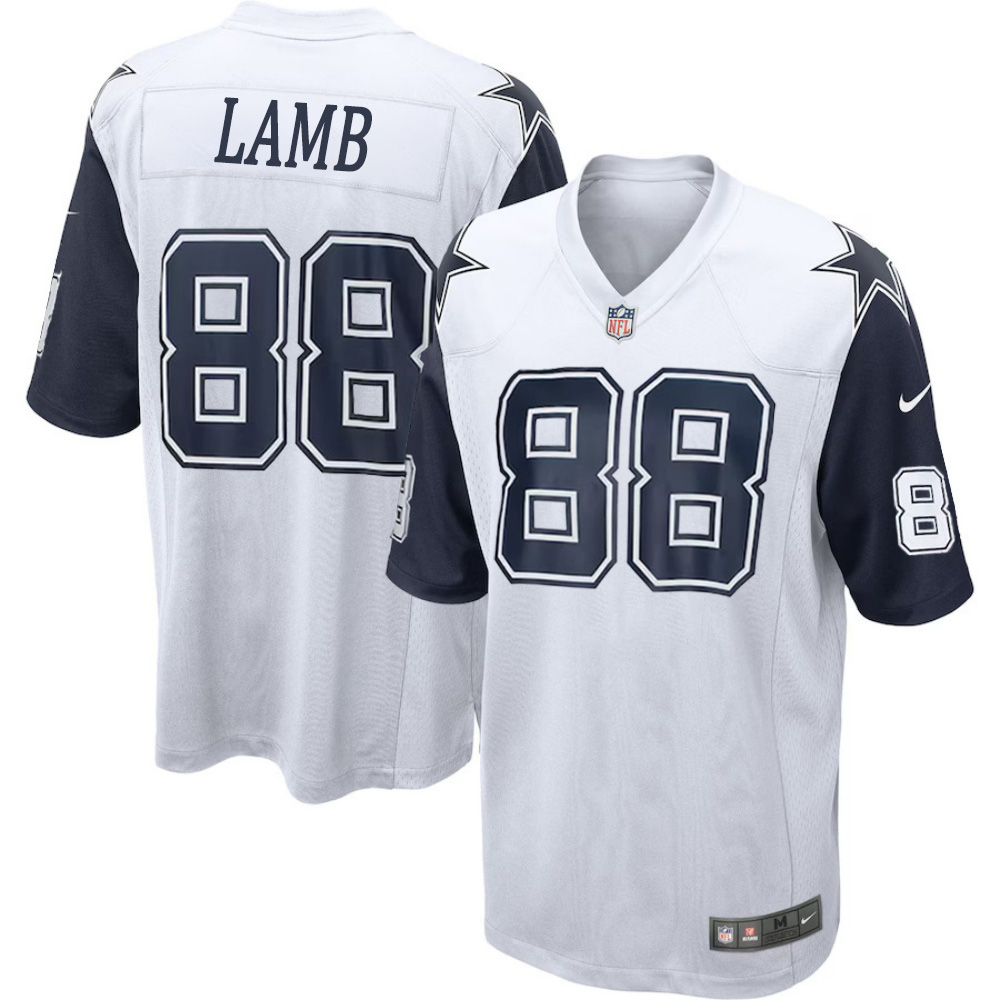 🔥Combo Sale - Dallas Cowboys CeeDee Lamb Nike White Alternate Game Jersey & New Era Navy Main 9FIFTY Adjustable Hat