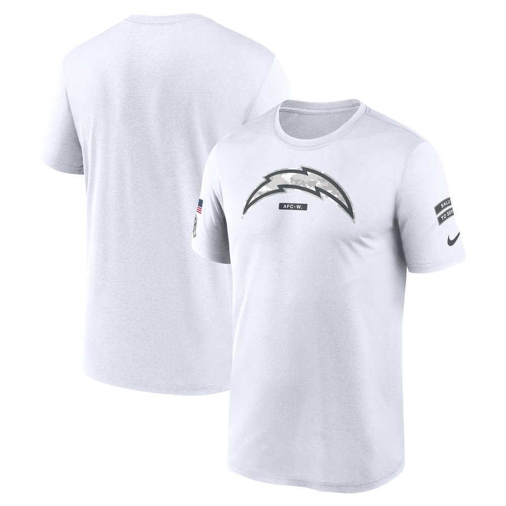 Men's Los Angeles ChargersWhite 2024 Salute To Service Legend Performance T-Shirt