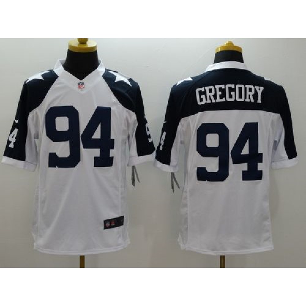 Cowboys #94 Randy Gregory White Thanksgiving Throwback Men's Stitched NFL Limited Jersey