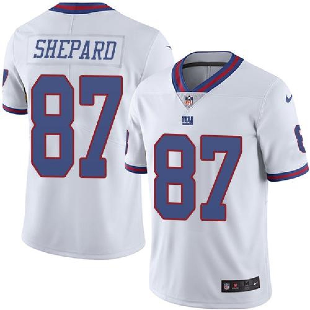 Giants #87 Sterling Shepard White Men's Stitched NFL Limited Rush Jersey