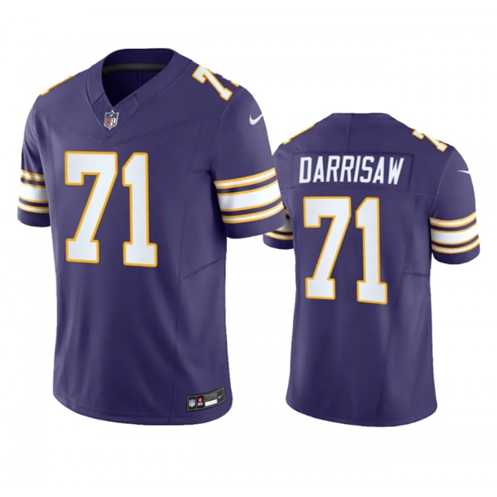 Men's Minnesota Vikings #71 Christian Darrisaw Purple 2023 F.U.S.E. Vapor Untouchable Limited Stitched Jersey
