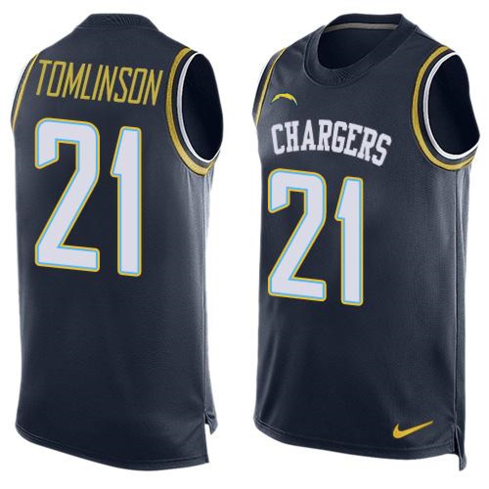 Chargers #21 LaDainian Tomlinson Navy Blue Team Color Men's Stitched NFL Limited Tank Top Jersey