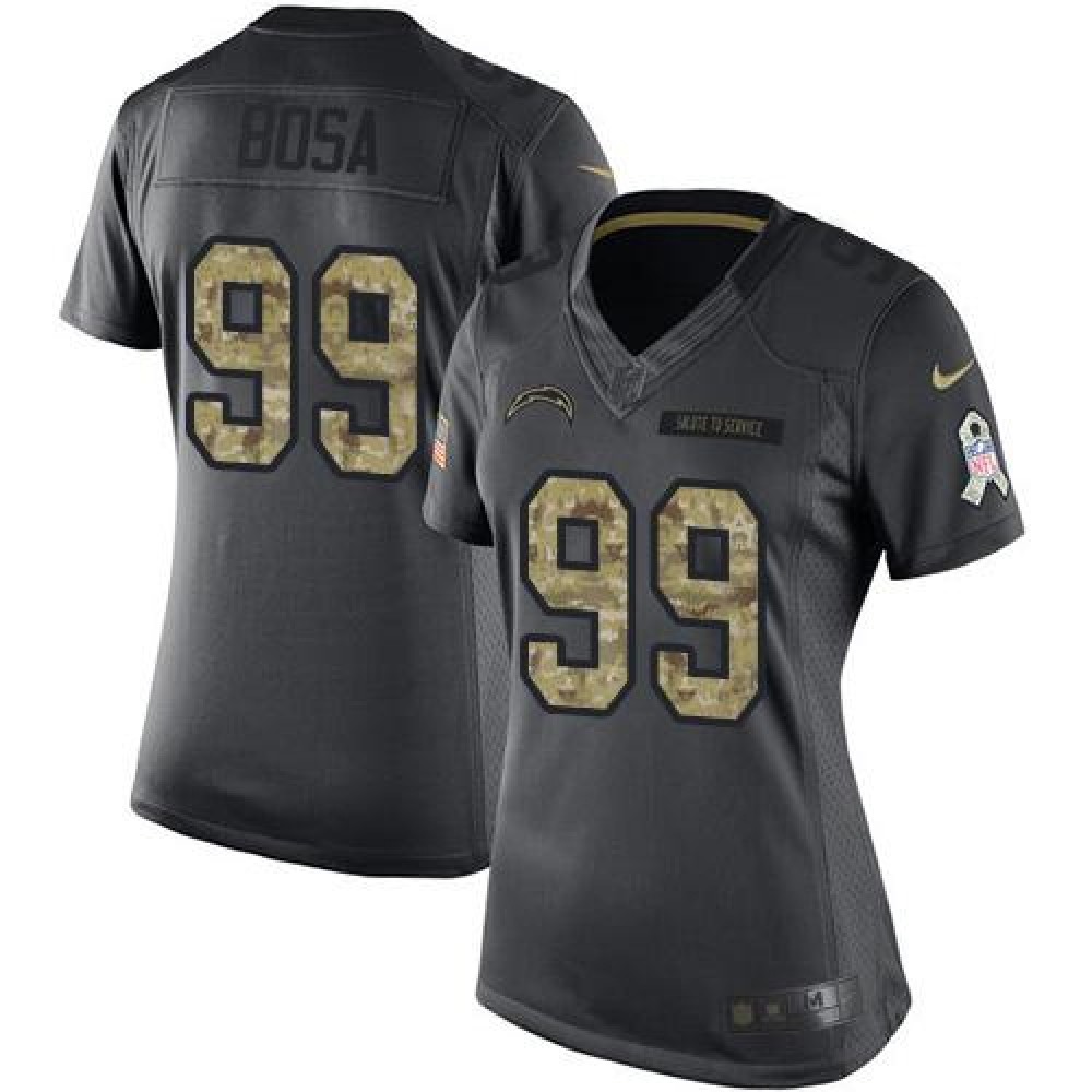 Chargers #99 Joey Bosa Black Women's Stitched NFL Limited 2016 Salute to Service Jersey