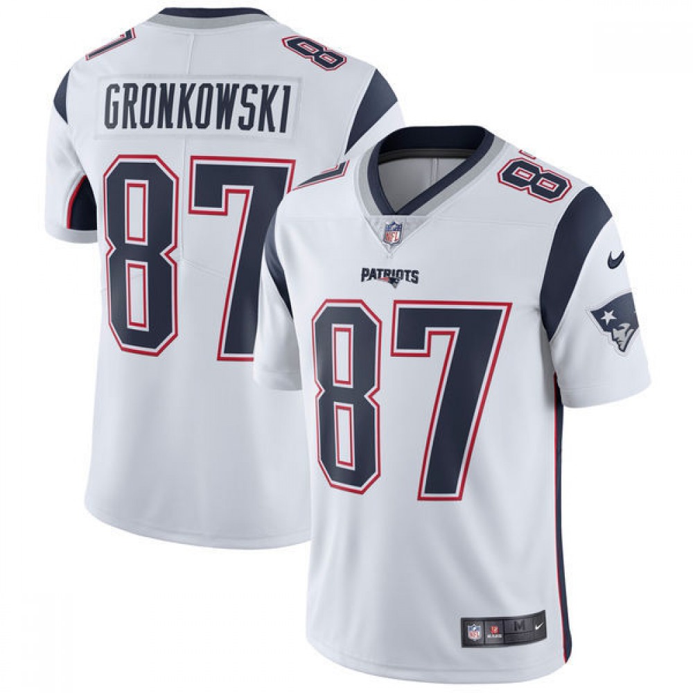 Men's New England Patriots #87 Rob GronkowskiWhite Vapor Untouchable Limited Stitched NFL Jersey
