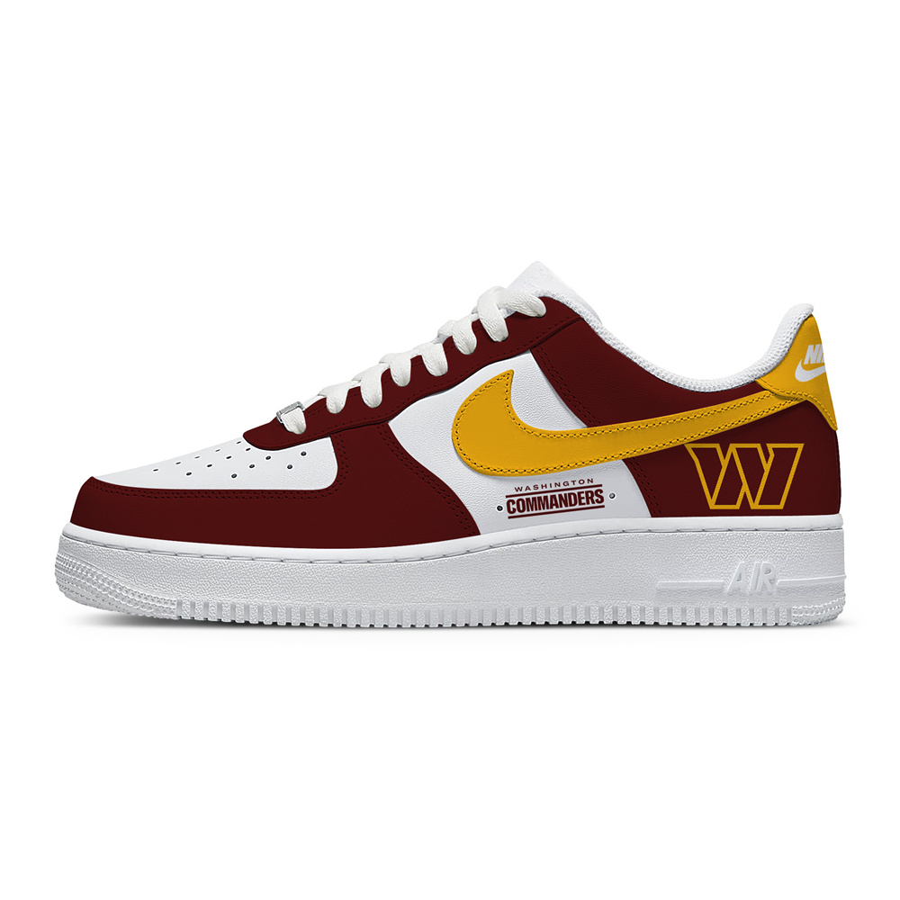 Unisex Nike x NFL Washington Commanders Custom Air Force 1 Low Team Sneakers