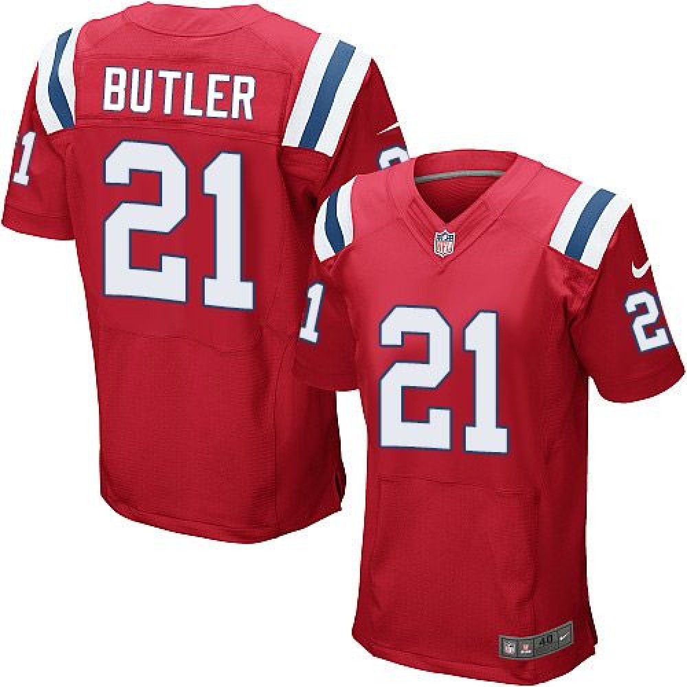 Patriots #21 Malcolm Butler Red Alternate Men's Stitched NFL Elite Jersey