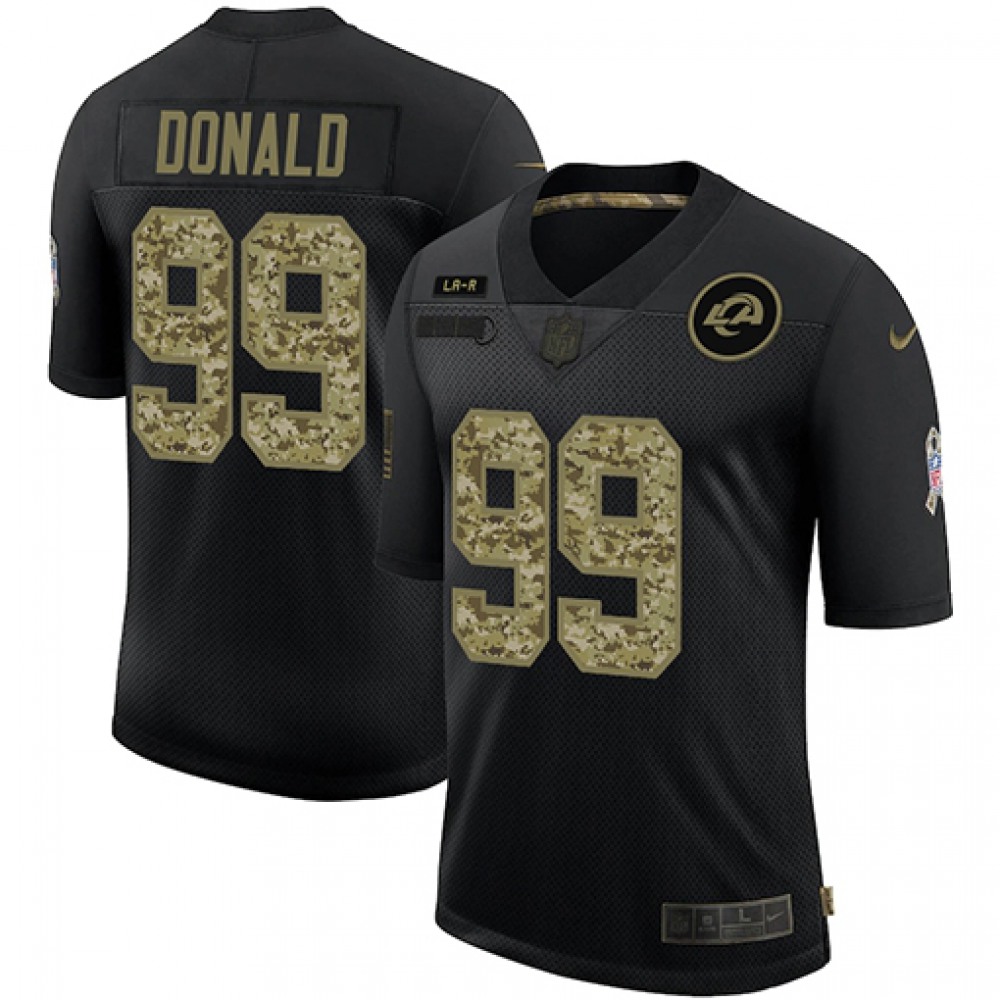 Men's Los Angeles Rams #99 Aaron Donald 2020 Black Camo Salute To ServiceLimited Stitched Jersey