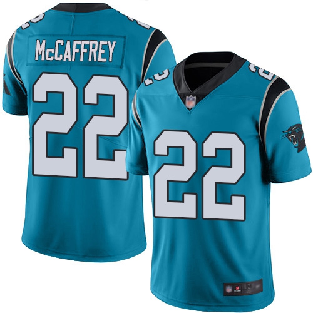 Youth Carolina Panthers#22 Christian McCaffrey Blue Vapor Untouchable Limited Stitched NFL Jersey