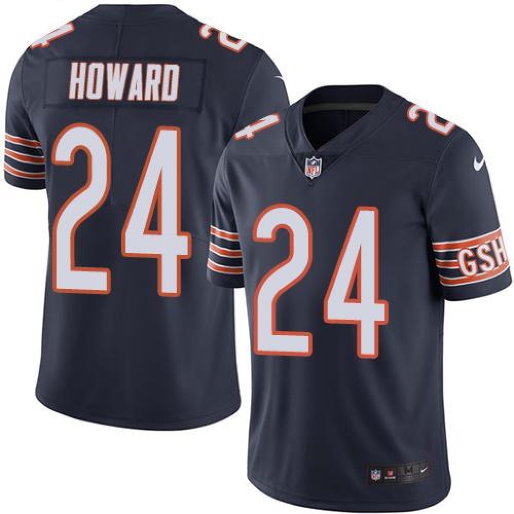 Bears #24 Jordan Howard Navy Blue Men's Stitched NFL Limited Rush Jersey