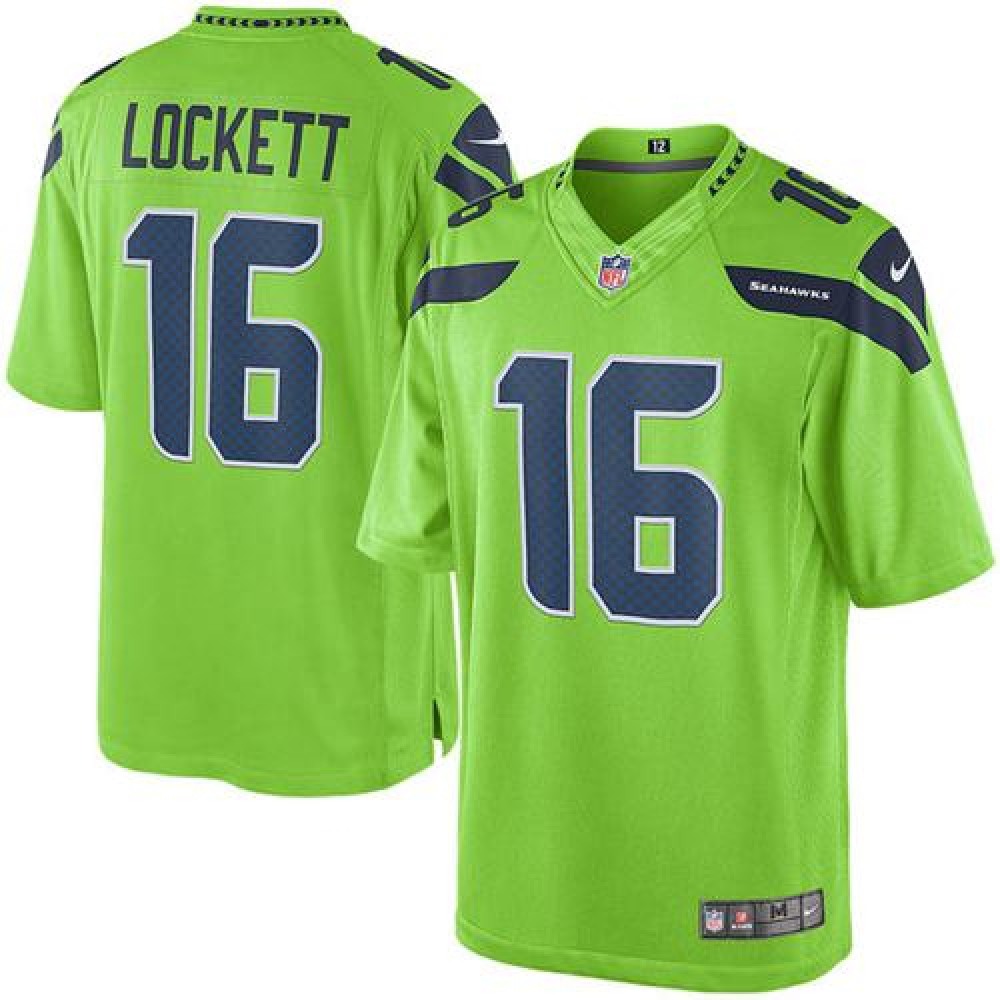 Seahawks #16 Tyler Lockett Green Men's Stitched NFL Limited Rush Jersey