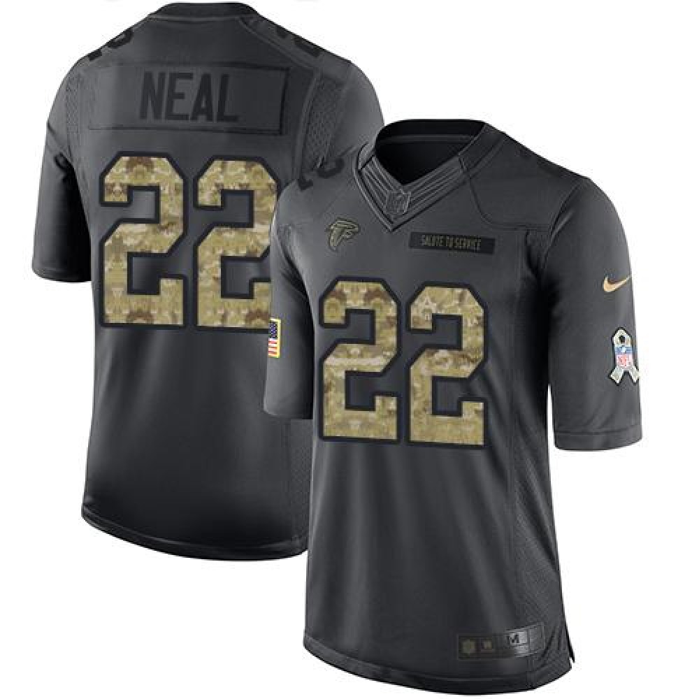 Falcons #22 Keanu Neal Black Youth Stitched NFL Limited 2016 Salute to Service Jersey