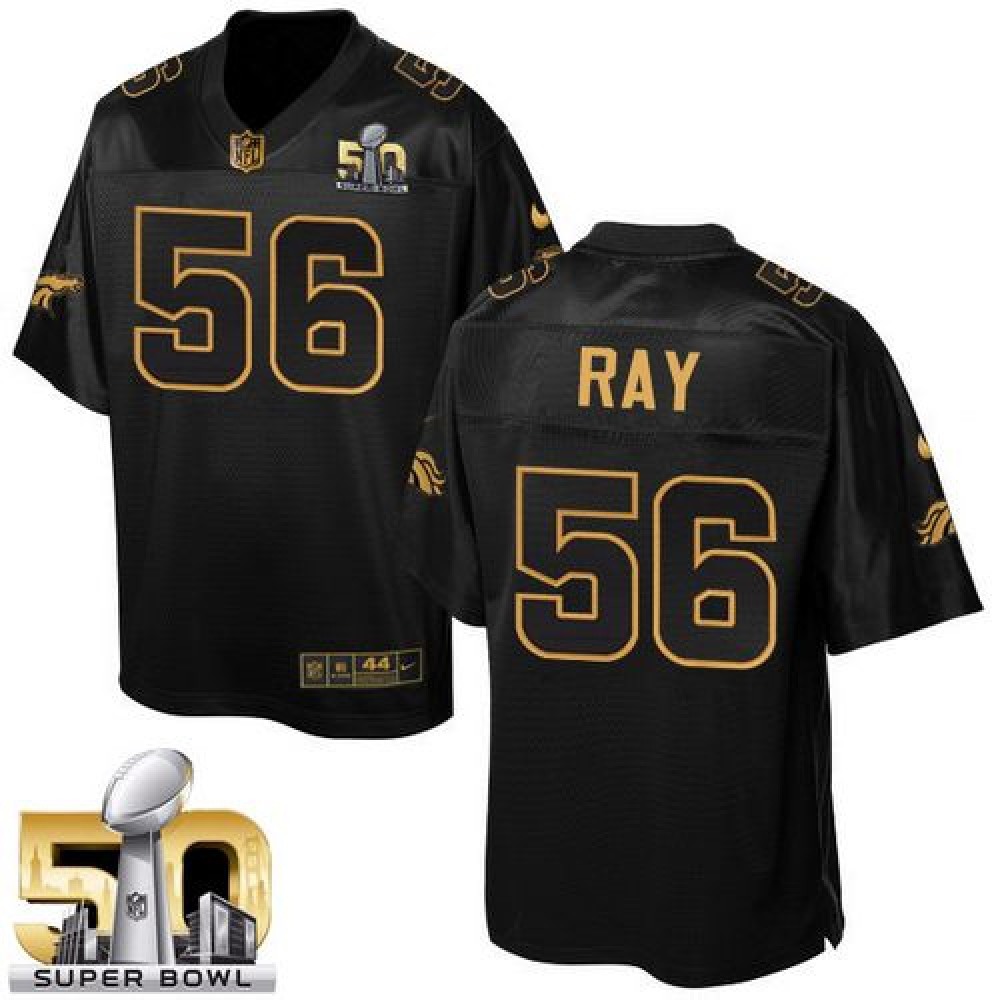 Broncos #56 Shane Ray Black Super Bowl 50 Men's Stitched NFL Elite Pro Line Gold Collection Jersey