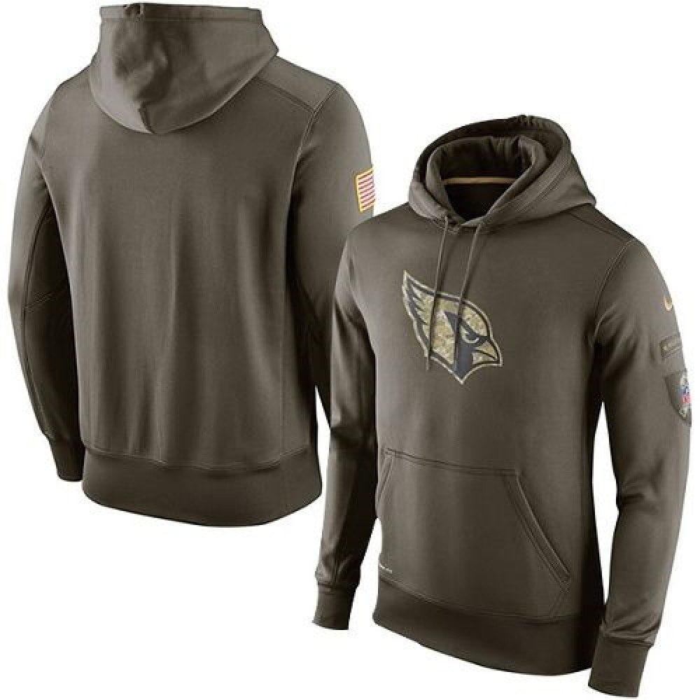 Men's Arizona CardinalsOlive Salute To Service KO Performance Hoodie