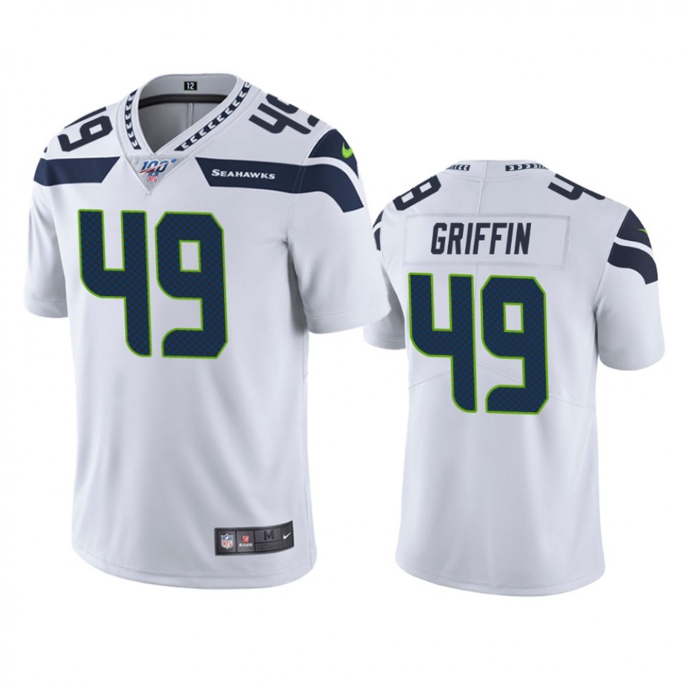 Men's Seattle Seahawks #49 Shaquem Griffin White 2019 100th Season Vapor Untouchable Limited Stitched NFL Jersey