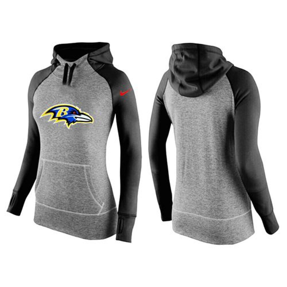 Women'sBaltimore Ravens Performance Hoodie Grey & Black_2