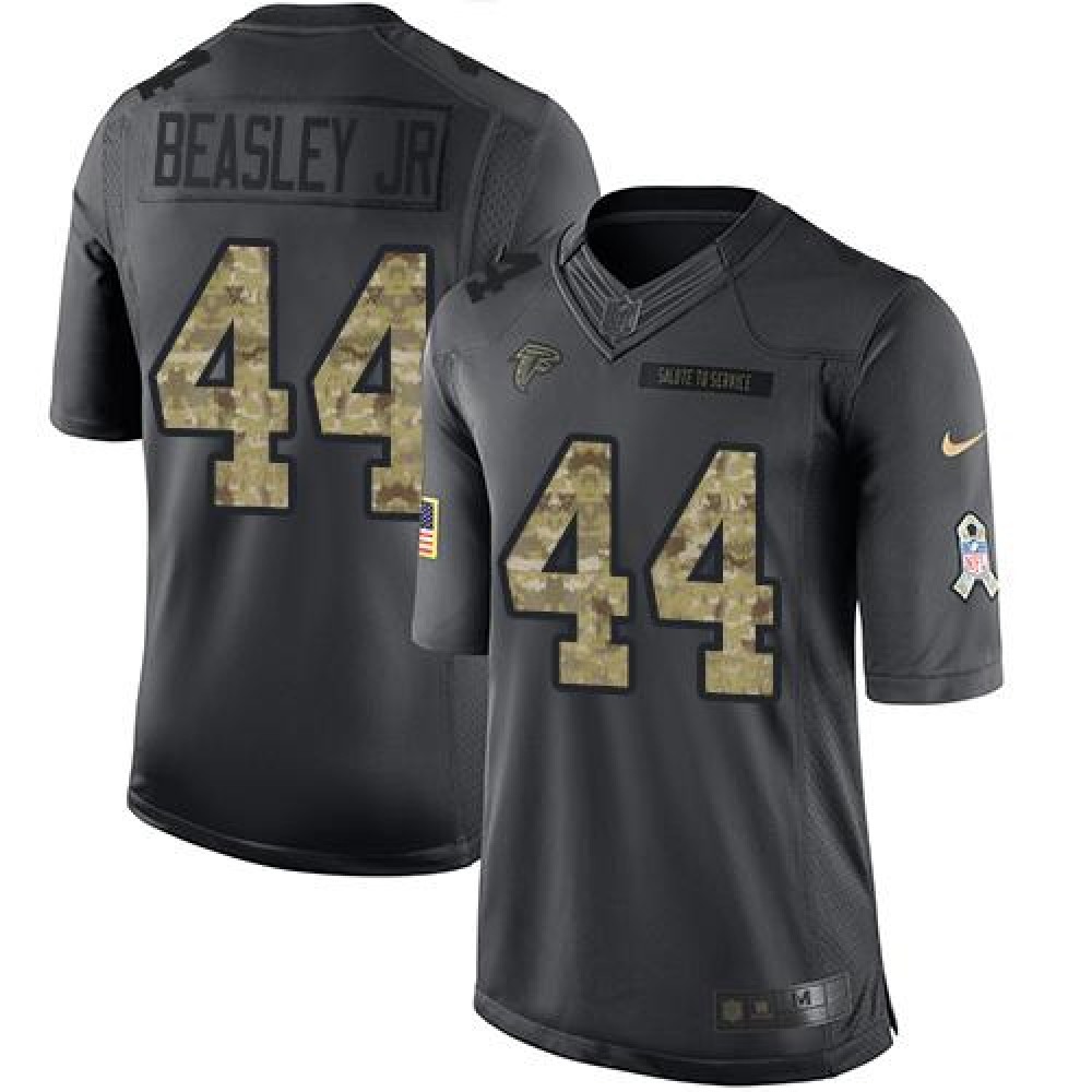 Falcons #44 Vic Beasley Jr Black Men's Stitched NFL Limited 2016 Salute To Service Jersey