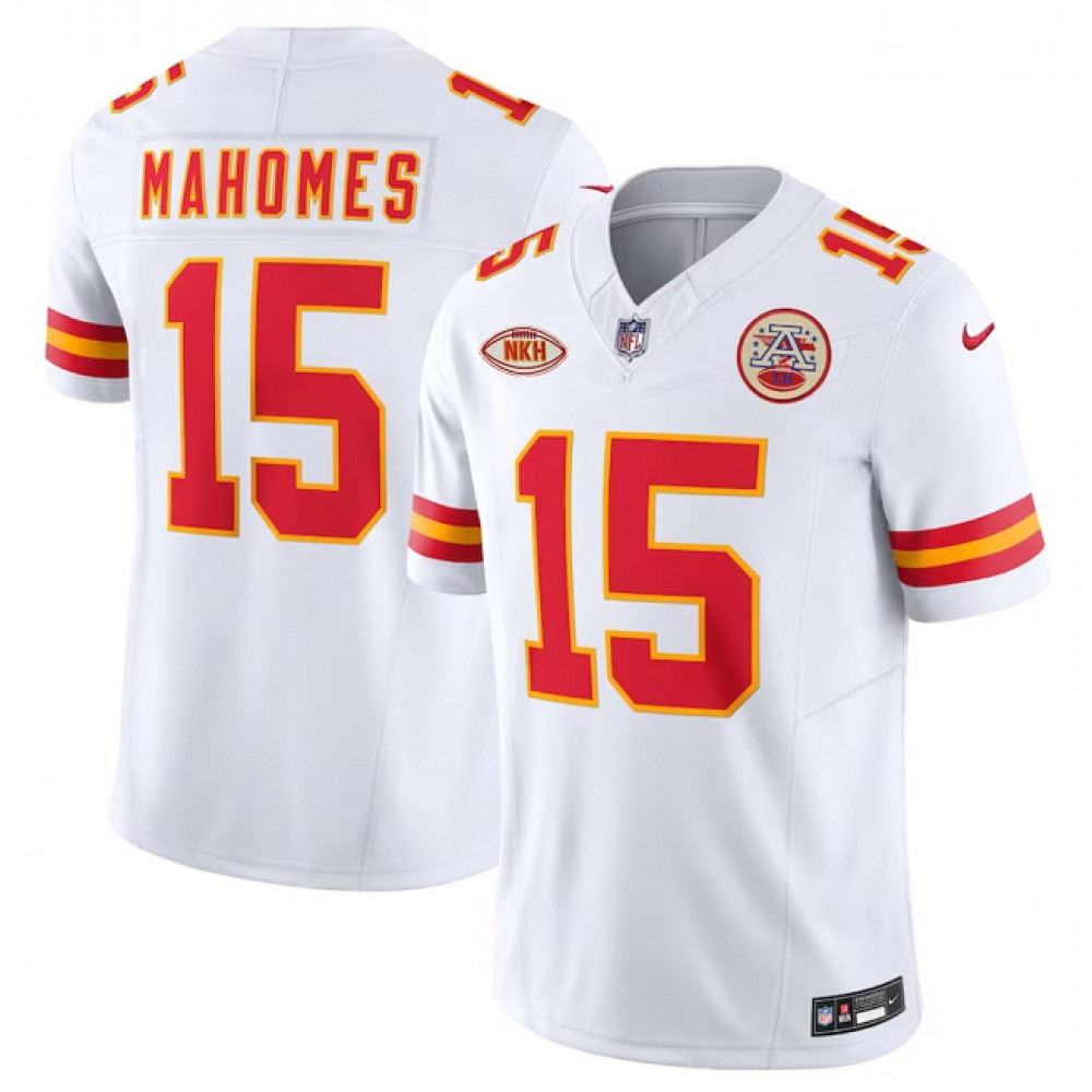 Men's Kansas City Chiefs #15 Patrick Mahomes White 2023 F.U.S.E. With 