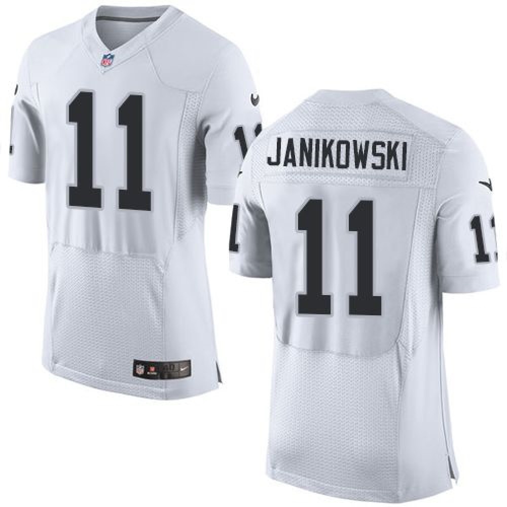 Raiders #11 Sebastian Janikowski White Men's Stitched NFL New Elite Jersey