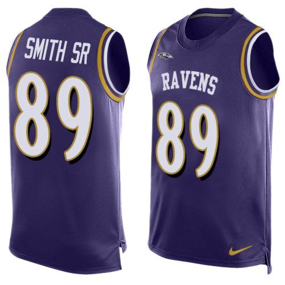 Ravens #89 Steve Smith Sr Purple Team Color Men's Stitched NFL Limited Tank Top Jersey