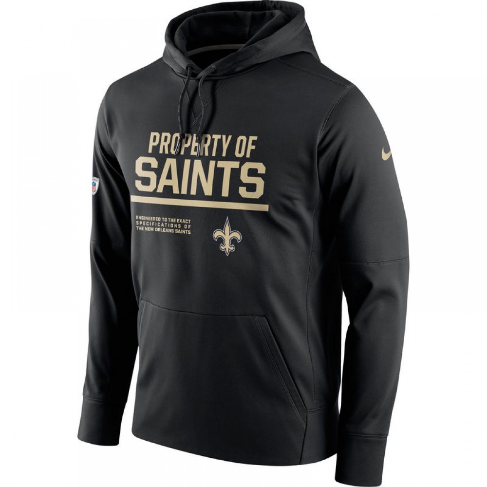 Men's New Orleans SaintsBlack Circuit Property Of Performance Pullover Hoodie