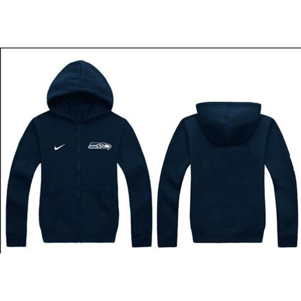 Seattle Seahawks Authentic Logo Hoodie Navy Blue