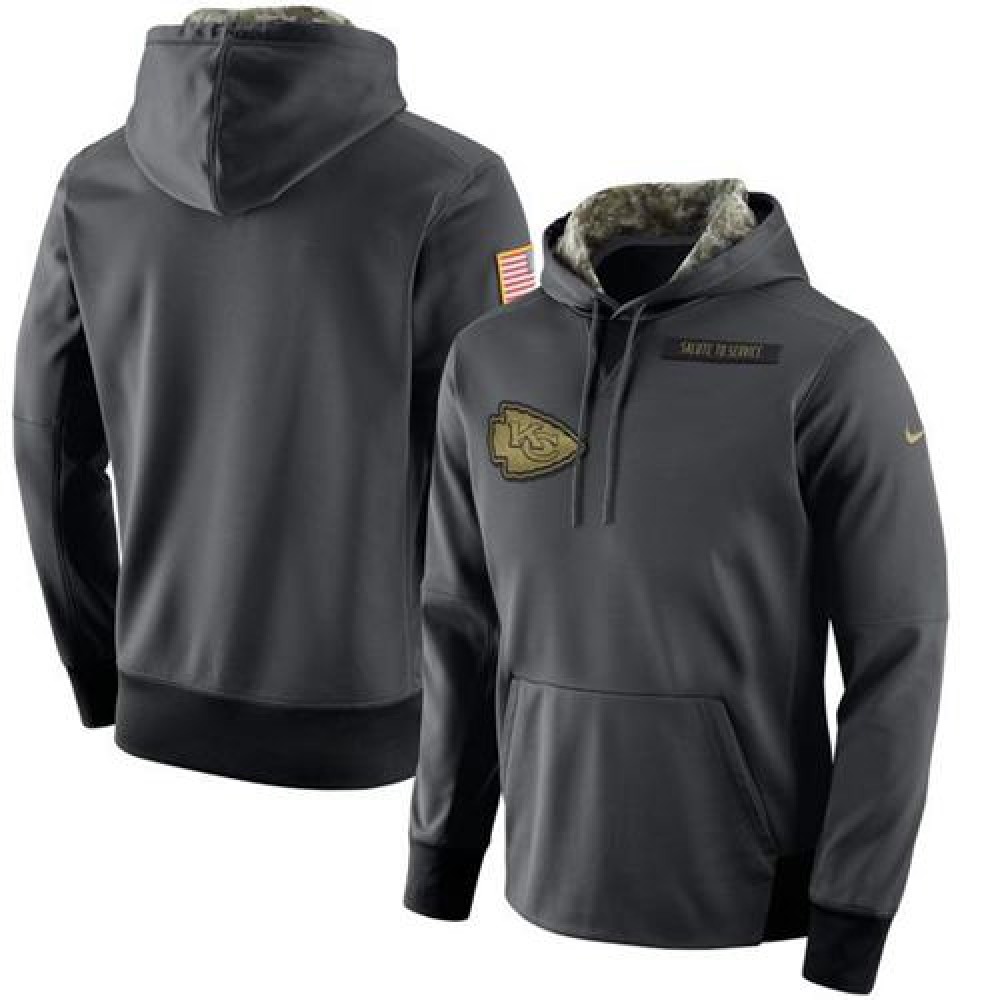 Men's Kansas City ChiefsAnthracite Salute to Service Player Performance Hoodie