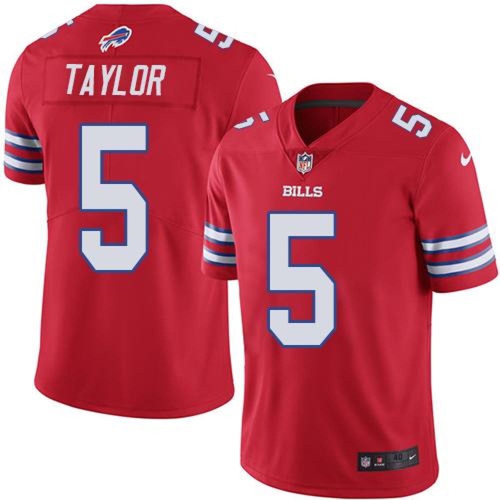 Bills #5 Tyrod Taylor Red Men's Stitched NFL Elite Rush Jersey