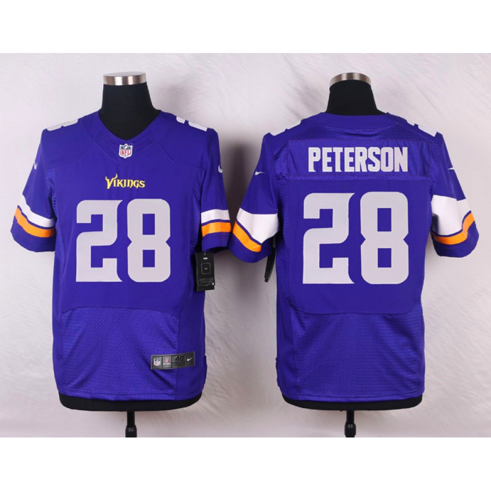 Vikings #28 Adrian Peterson Purple Team Color Men's Stitched NFL Elite Jersey
