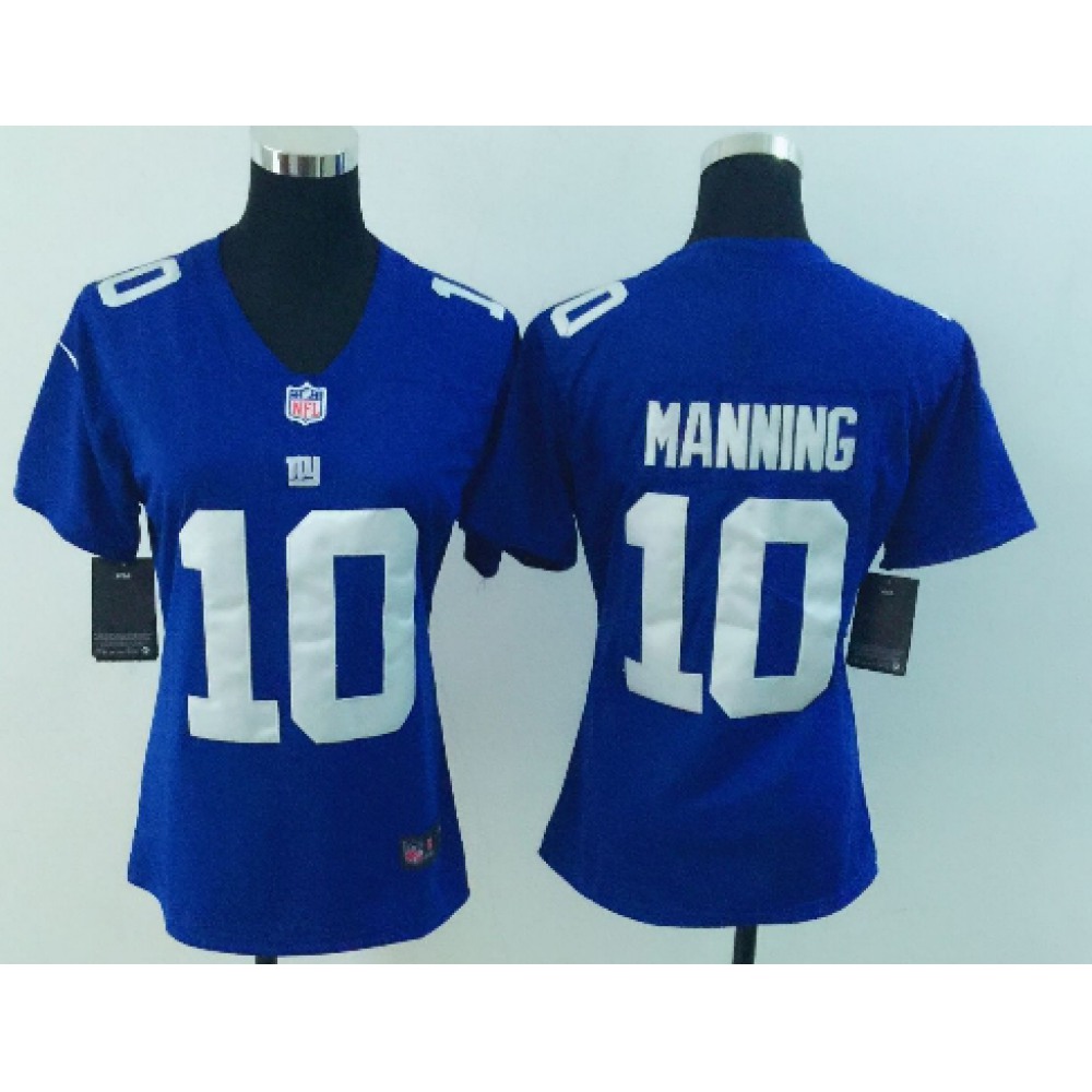 Women'sNew York Giants #10 Eli Manning Blue Vapor Untouchable Limited Stitched NFL Jersey