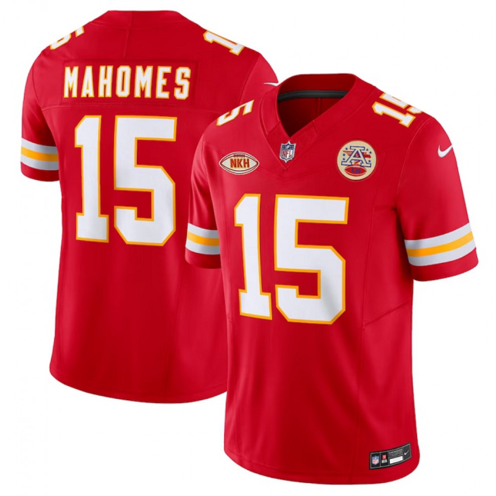 Men's Kansas City Chiefs #15 Patrick Mahomes Red 2023 F.U.S.E. With 